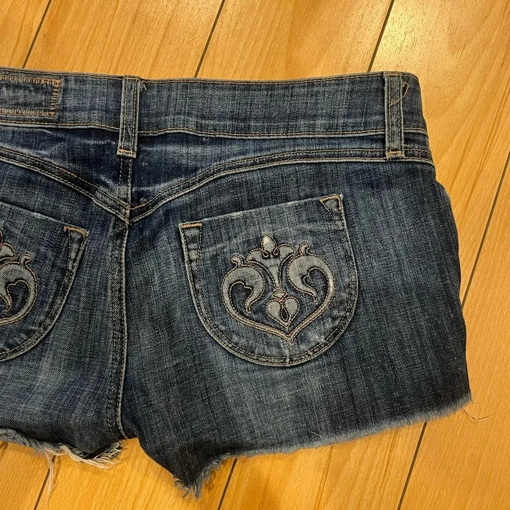 SIWY EUC Cutoff Denim Jean Shorts Stretch Bandana Pocket 28 - Picture 6 of 10